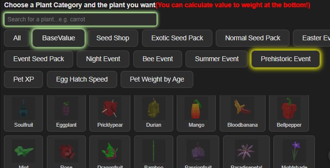 Grow A Garden Calculator screenshot